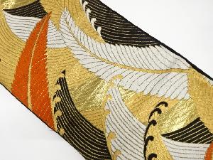 アンティーク　波に葉模様織り出し袋帯（材料）